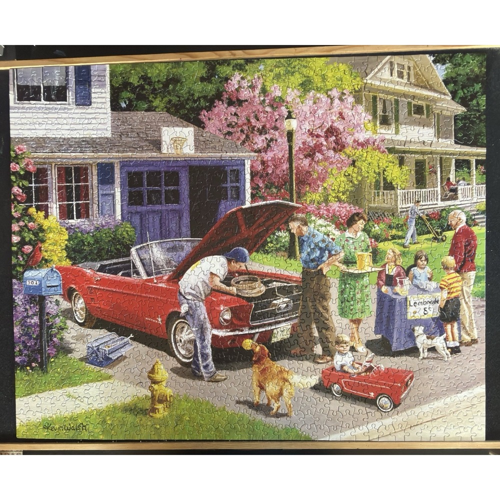 White Mountain Puzzles READY FOR A DRIVE Ford Mustang 1000pc Jigsaw Puzzle